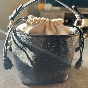 Kate Spade Black Leather Bucket Bag